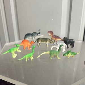 PVC Plastic Assorted Reptile and Animal Figurines 10 pc Set